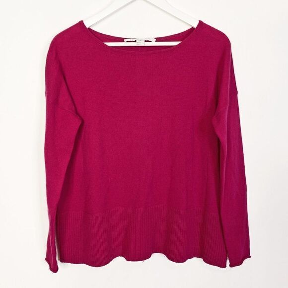 Diane Von Furstenberg Bozeman Bright Pink Wool Cashmere Sweater - Picture 1 of 6
